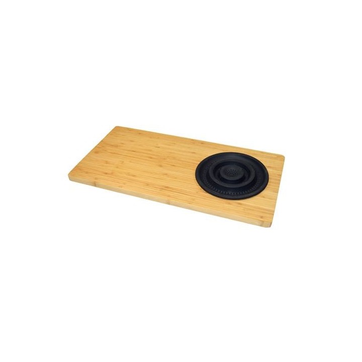 TABLA DE CORTAR CON ESCURRIDOR NEGRO | BAMBÚ | 58X29X1.8CM JOCCA