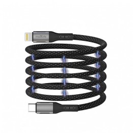 CABLE USB TIPO C A LIGHTNING 1 METRO 27W BLACK NYLON MAXLIFE