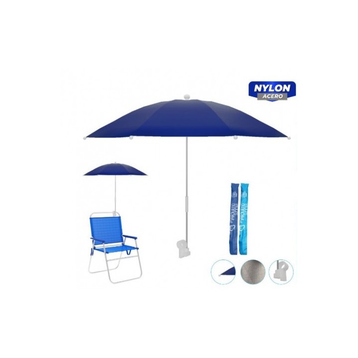 SOMBRILLA PARA SILLA O TUMBONA 80CM AZUL/TURQUESA