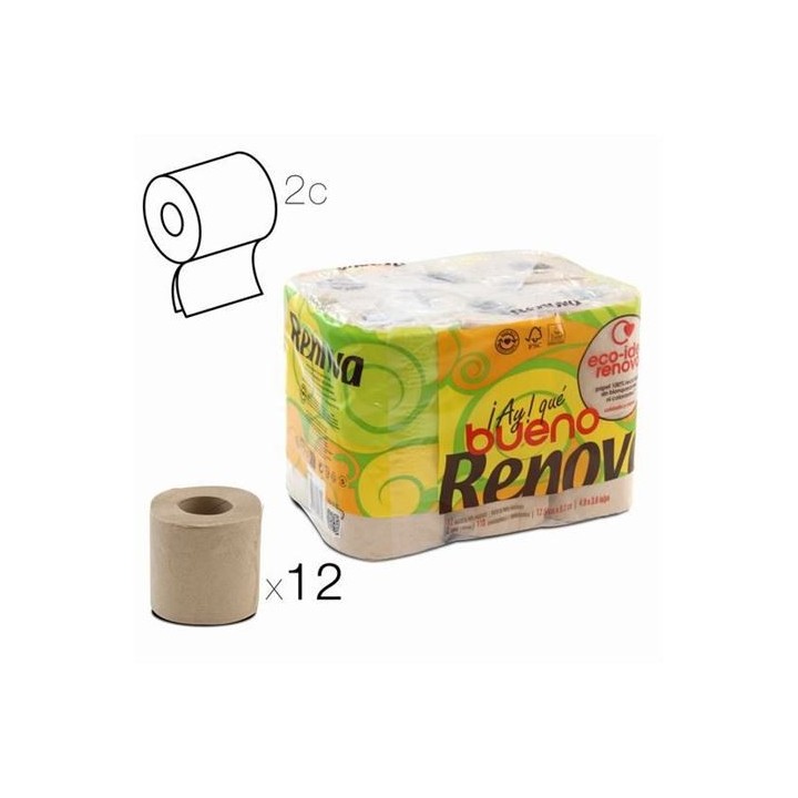 PACK 12 ROLLOS PAPEL HIGIENICO DOBLE CAPA RENOVA