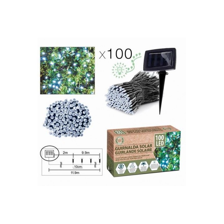SET 100 GIRNALDAS LED BLANCA 11.9 METROS SOLAR