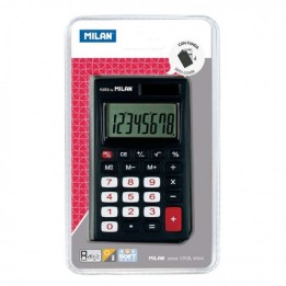 CALCULADORA DE BOLSILLO 8 DIGITOS CON FUNDA NEGRA MILAN