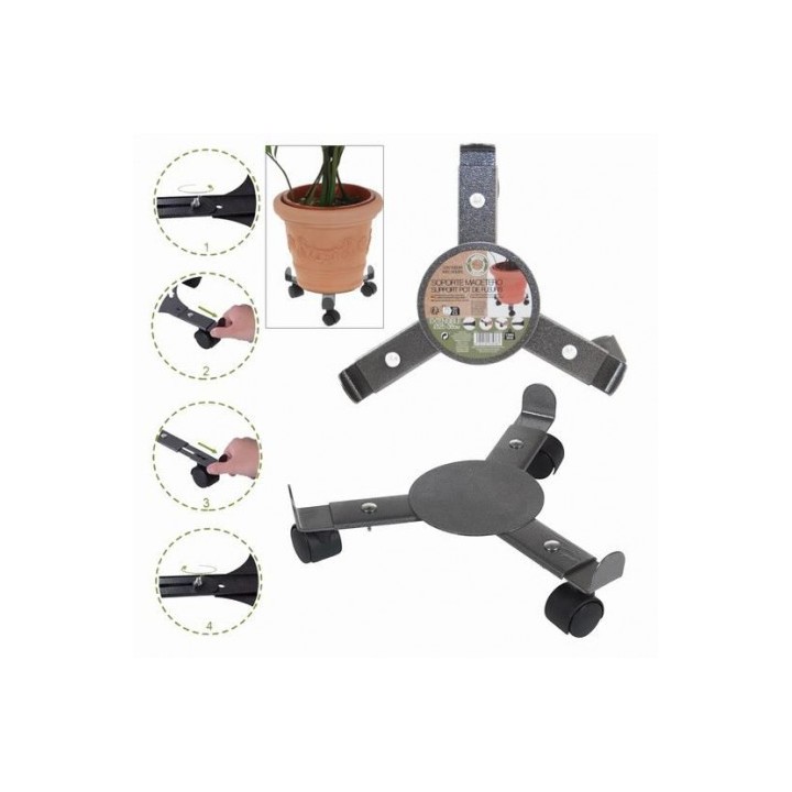 SOPORTE AJUSTABLES PARA MACETAS CON RUEDAS 25-38CM DIAMETRO