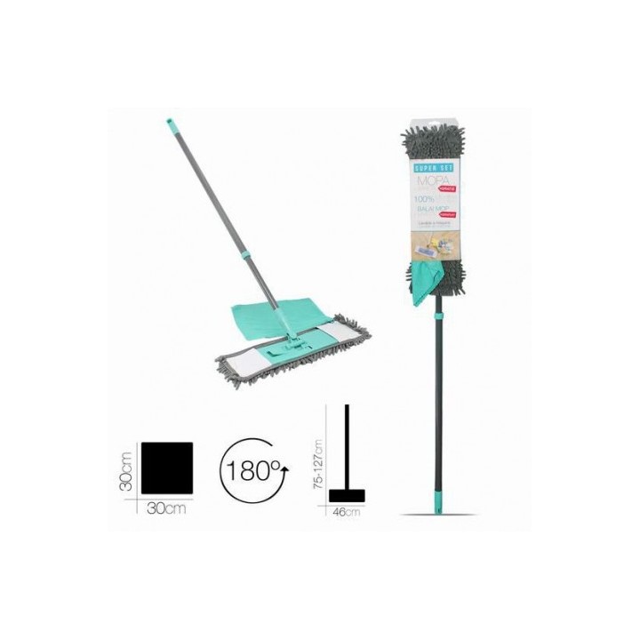 SET MOPA CON BAYETA MICROFIBRAS CON MANGO EXTENSIBLE