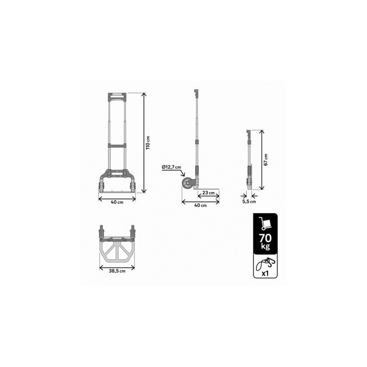 CARRETILLA DE CARGA PLEGABLES HASTA 70KG