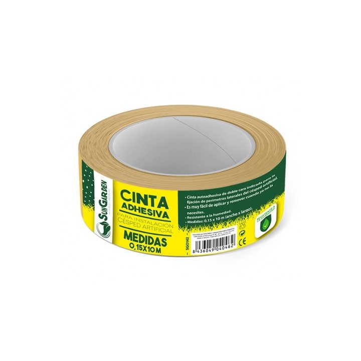 CINTA ADHESIVA PARA INSTALACIÓN CÉSPED ARTIFICIAL 0.05X10M SUNGARDEN