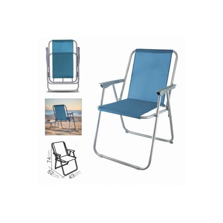 SILLA DE PLAYA PLEGABLE 52X43X74 AZUL PETROLEO
