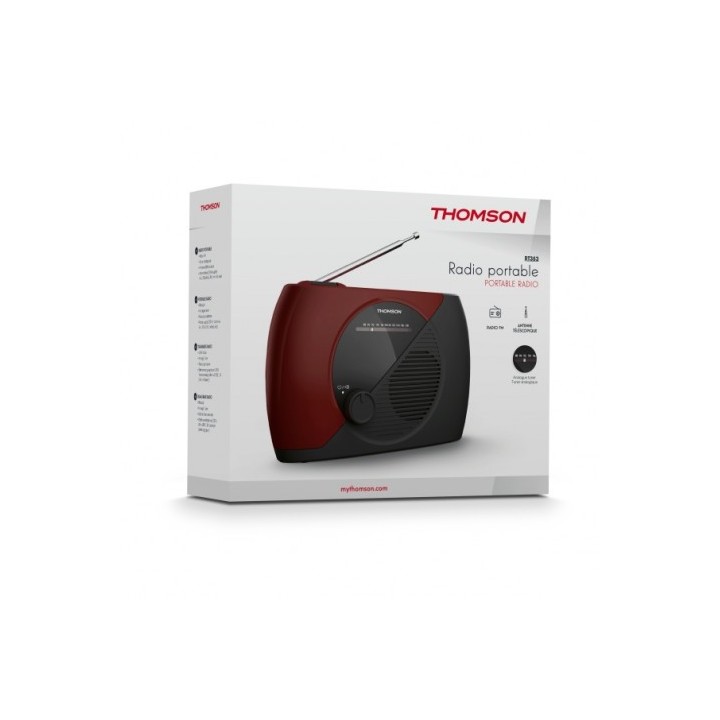 RADIO FM PORTATIL GRANATE/NEGRO RT353 THOMSON