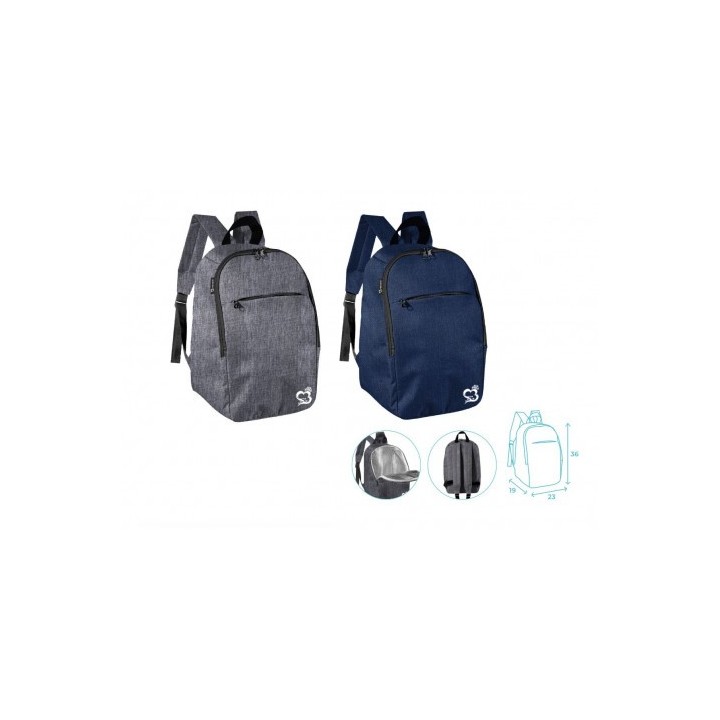 MOCHILA NEVERA POLIESTER 37X23X19 AZUL/GRIS SURTIDO