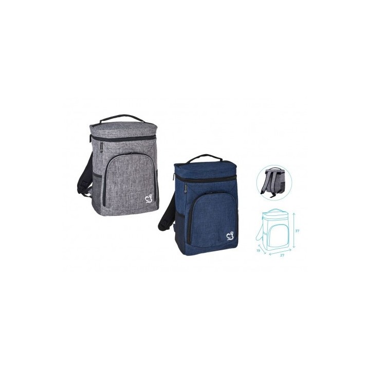 MOCHILA NEVERA POLIESTER 37X27X19 AZUL/GRIS SURTIDO