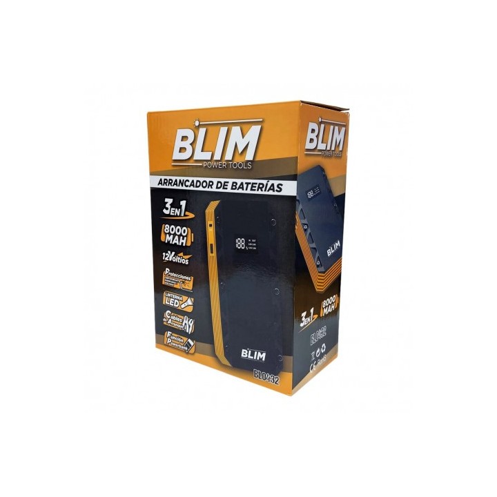 ARRANCADOR BATERIAS 3 EN 1 8000 MAH BLIM