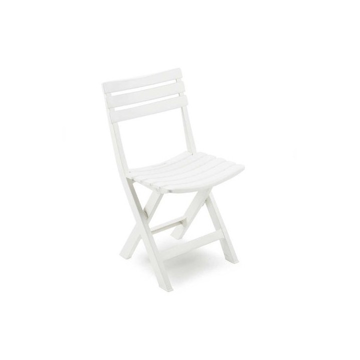 SILLA PLEGABLE DE RESINA BIRKI BLANCA 44X41X78CM