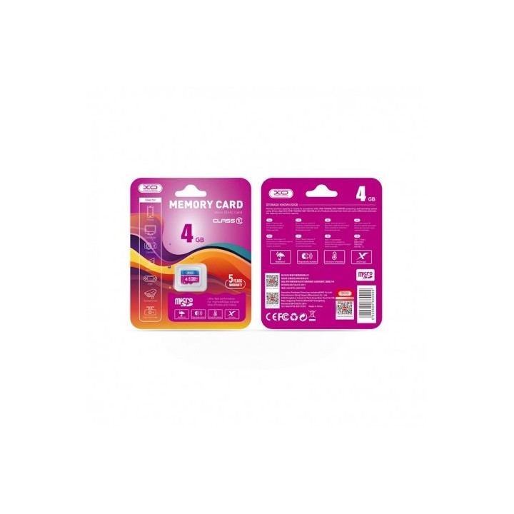 TARJETA MEMORIA MICRO SD 4GB CLASE 10 XO
