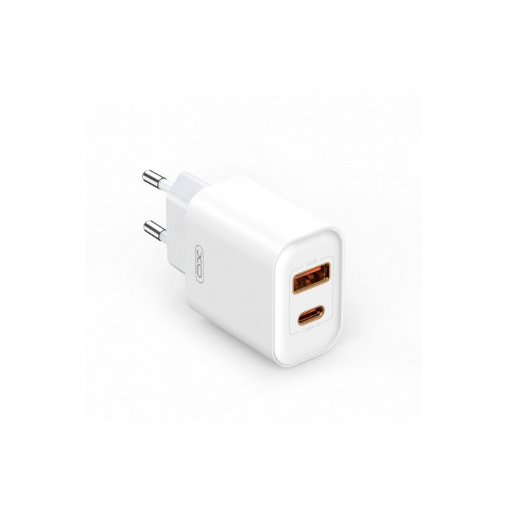 CARGADOR DE CORRIENTE CE12 20W 1 X TIPO C + 1 X USB XO BLANCO