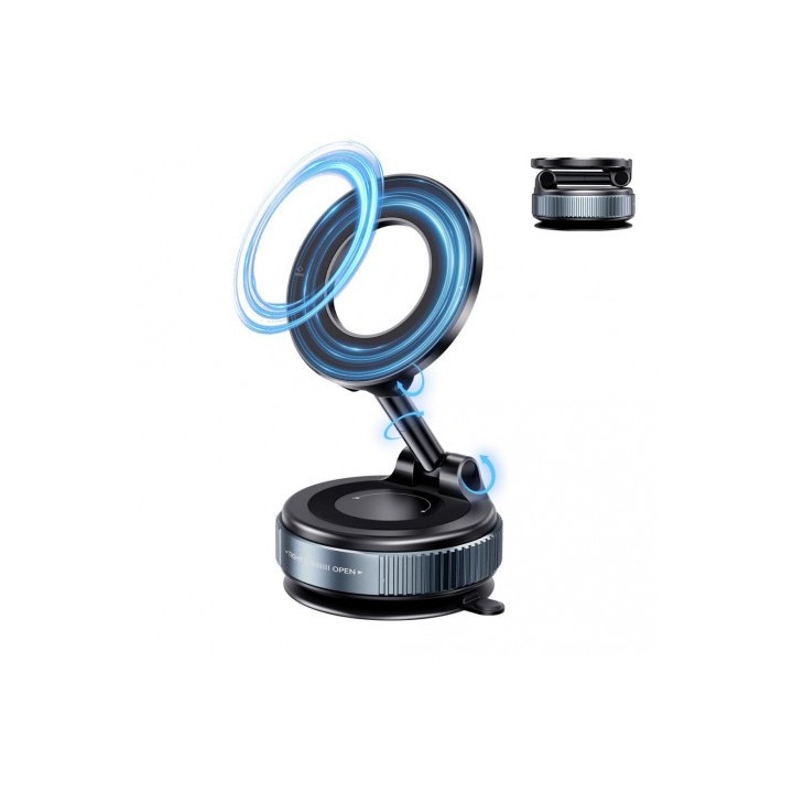 SOPORTE COCHE SMARTPHONE POR VACIO CON BRAZO / MAGNETICO C169 NEGRO XO