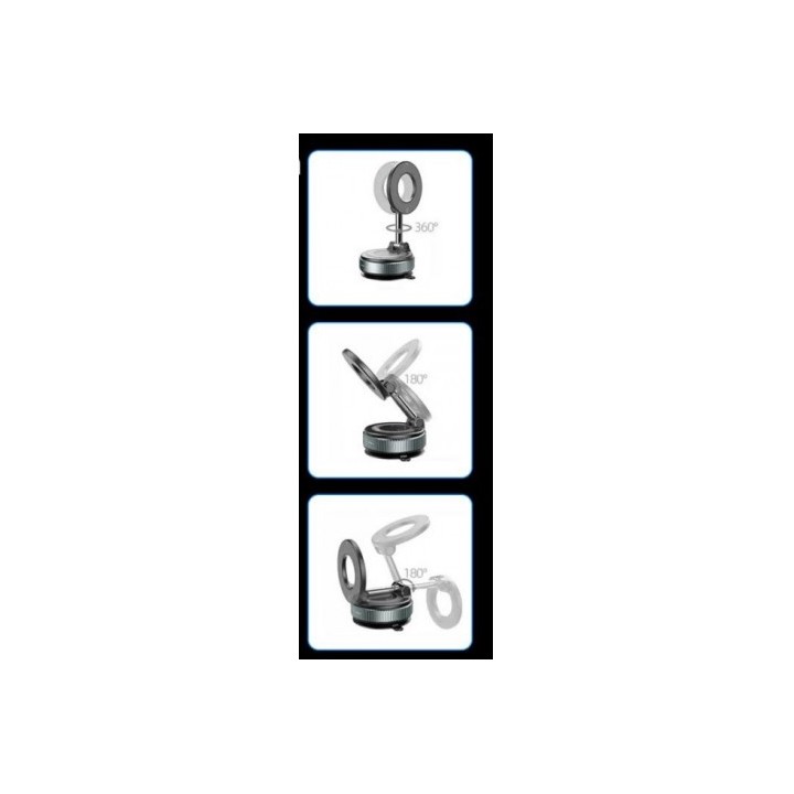 SOPORTE COCHE SMARTPHONE POR VACIO CON BRAZO / MAGNETICO C169 NEGRO XO