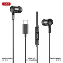 AURICULARES CON Y MICROFONO CABLE TIPO C EP81 NEGRO XO