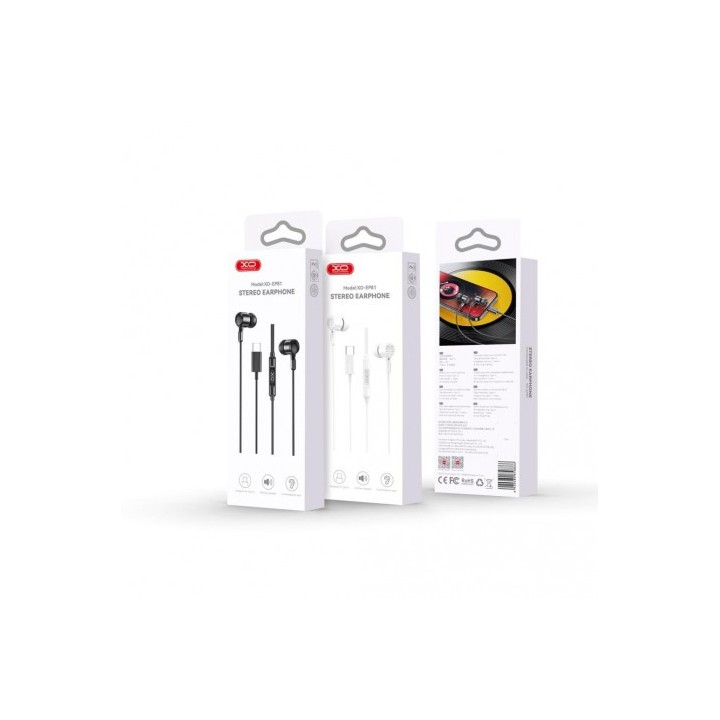 AURICULARES CON Y MICROFONO CABLE TIPO C EP81 NEGRO XO