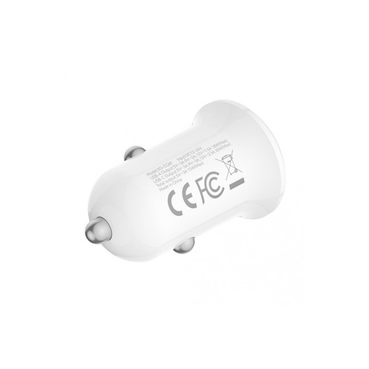 CARGADOR COCHE 2USB 30W BLANCO XO