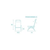 SILLA PLEGABLE 5 POSICIONES ALUMINIO 65.5X44X82CM CON COJÍN Y ASA