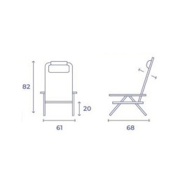 SILLA PLEGABLE 5 POSICIONES ALUMINIO 65.5X44X82CM