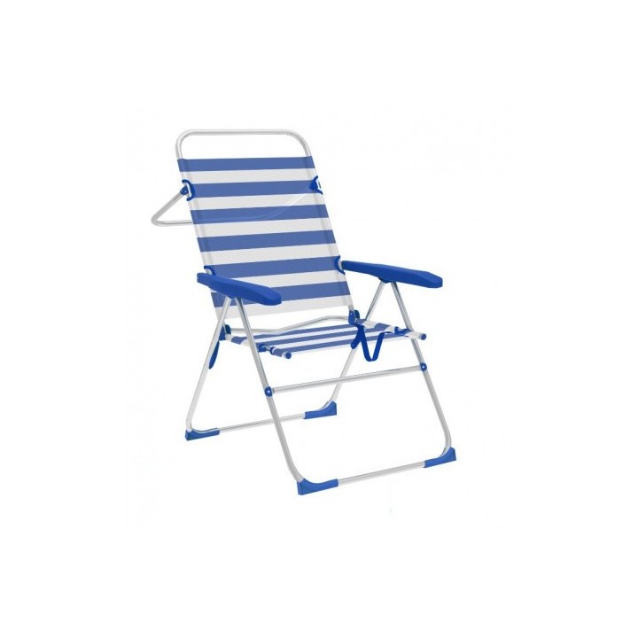 SILLA PLEGABLE 5 POSICIONES ALUMINIO 59X61X97 CON ASA