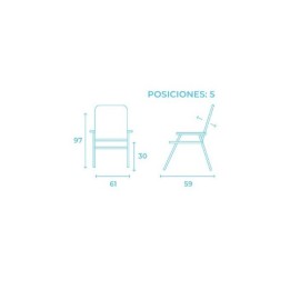 SILLA PLEGABLE 5 POSICIONES ALUMINIO 59X61X97 CON ASA