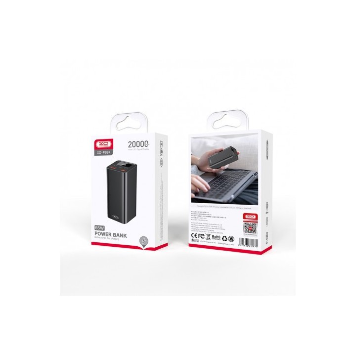 POWERBANK PB97 20000MAH | 4 X USB | 65W | DISPLAY NEGRA XO