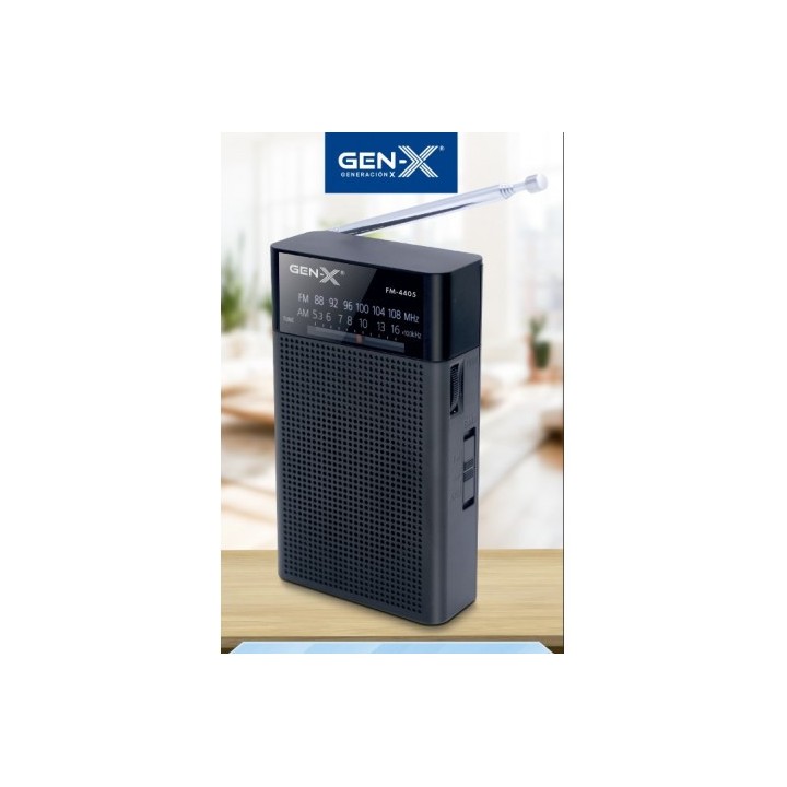 RADIO PORTATIL AM/FM ANALOGICA NEGRA FM-4405 GEN-X