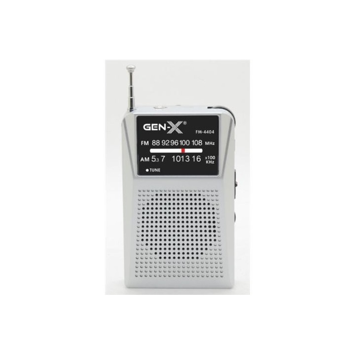 RADIO PORTATIL AM/FM ANALOGICA GRIS FM-4404 GEN-X