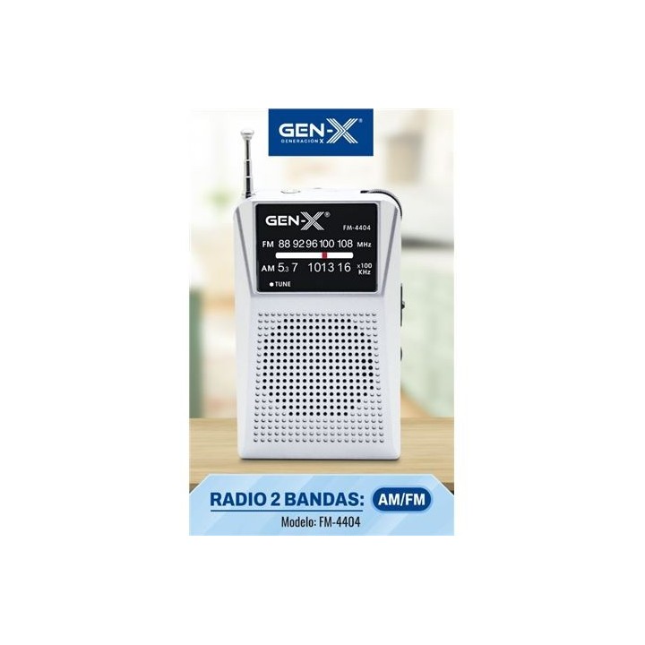 RADIO PORTATIL AM/FM ANALOGICA GRIS FM-4404 GEN-X