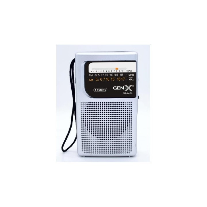 RADIO PORTATIL AM/FM ANALOGICA GRIS FM-4406 GEN-X