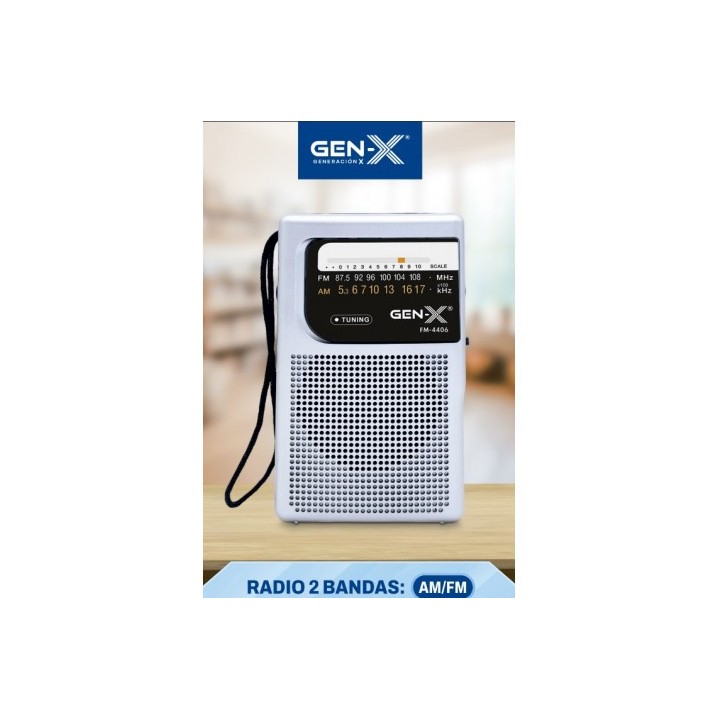 RADIO PORTATIL AM/FM ANALOGICA GRIS FM-4406 GEN-X