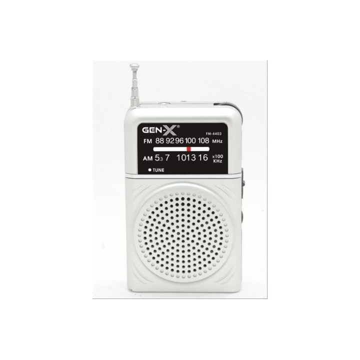 RADIO PORTATIL AM/FM ANALOGICA GRIS FM-4403 GEN-X