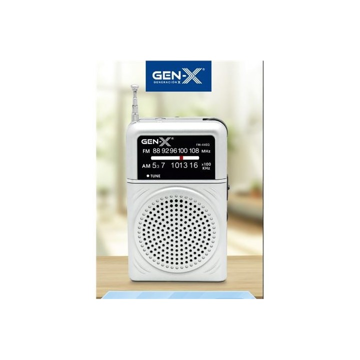 RADIO PORTATIL AM/FM ANALOGICA GRIS FM-4403 GEN-X