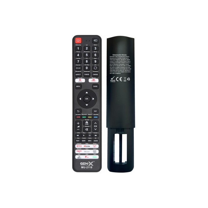 MANDO UNIVERSAL 40 EN 1 SIN CODIGOS MU-2118 GEN-X