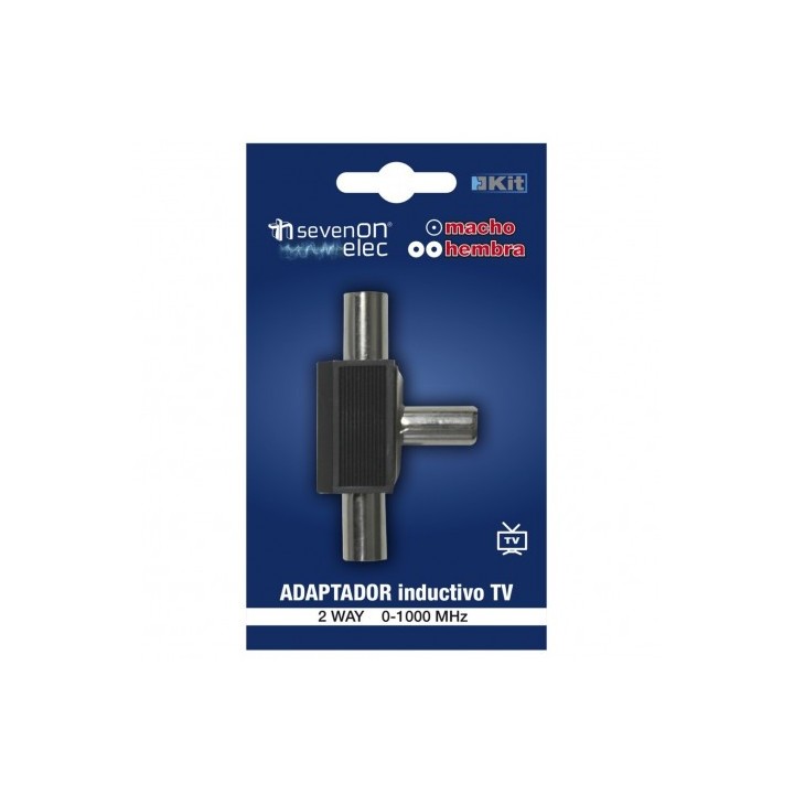 ADAPTADOR INDUCTIVO TV (1 MACHO/2 HEMBRAS) NEGRO SEVENON