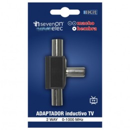 ADAPTADOR INDUCTIVO TV (2 MACHO/1 HEMBRA) NEGRO SEVENON