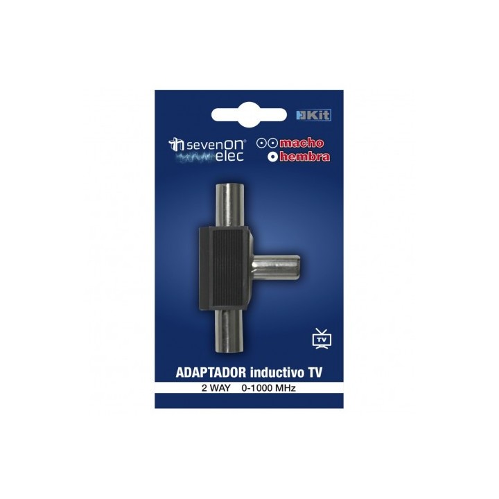 ADAPTADOR INDUCTIVO TV (2 MACHO/1 HEMBRA) NEGRO SEVENON
