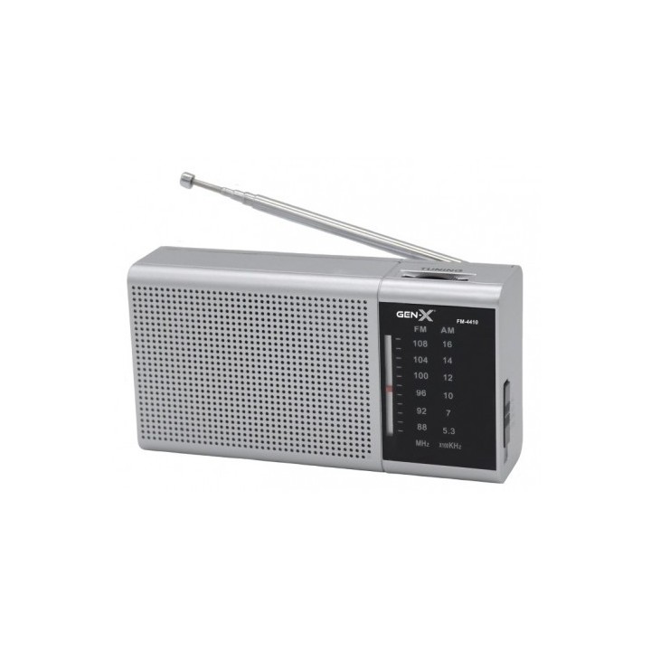 RADIO PORTATIL AM/FM DIAL CLASICO PLATA GEN-X