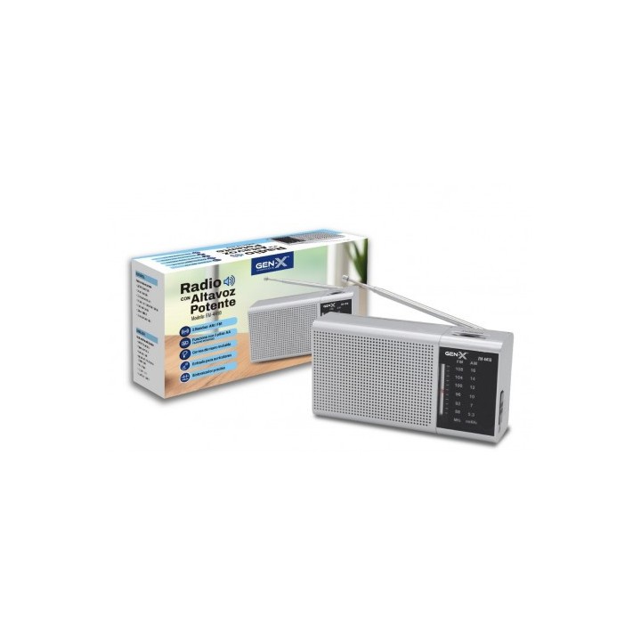 RADIO PORTATIL AM/FM DIAL CLASICO PLATA GEN-X