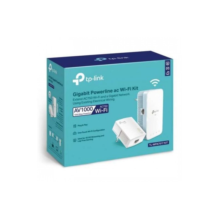 KIT EXTENSOR POWERLINE WIFI TP-LINK AC750 1000MBPS TL-WPA7517 KIT