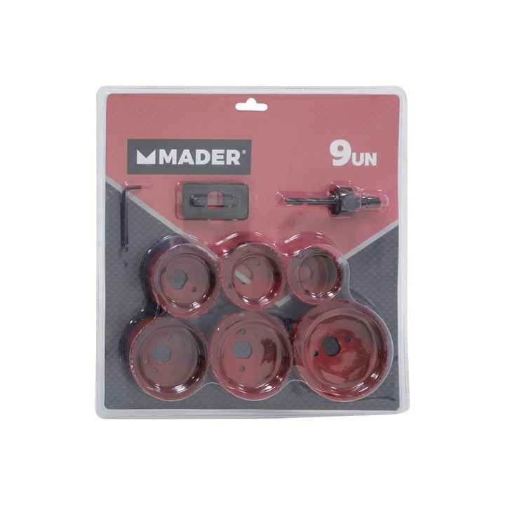JUEGO 9 PCS CORONAS ACERO CARBONO MADER