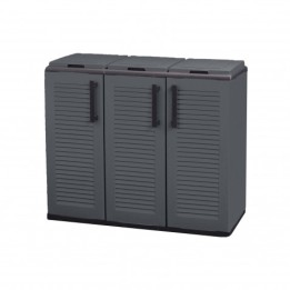ARMARIO PARA RECICLAJE 3 COMPARTIMIENTOS 1020X370X840MM ARTPLAST