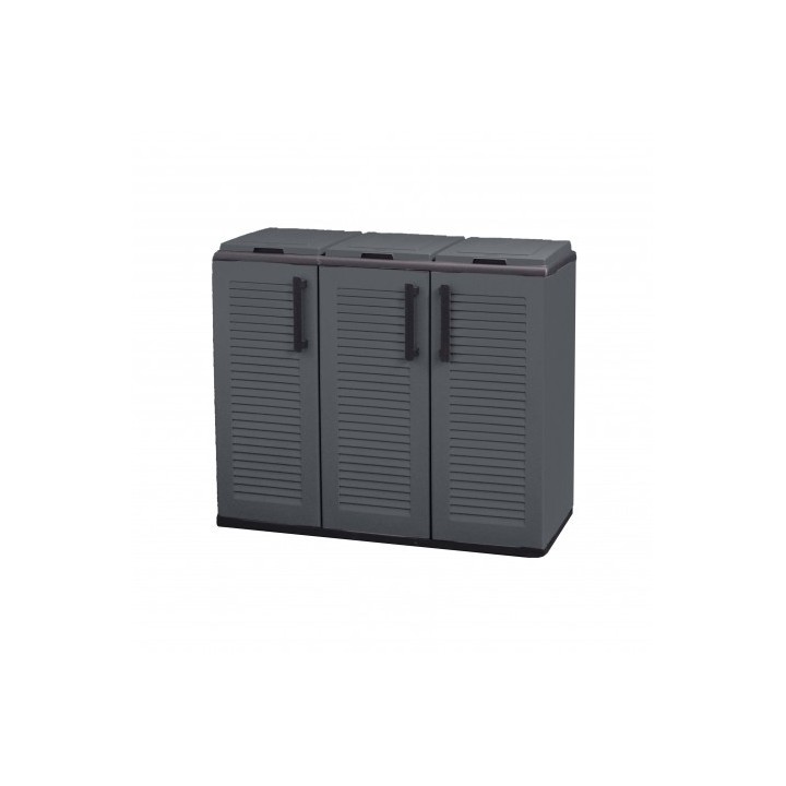 ARMARIO PARA RECICLAJE 3 COMPARTIMIENTOS 1020X370X840MM ARTPLAST