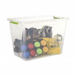 CAJA ORGANIZADORA CON TAPA, RUEDAS Y CIERRES 585X390X410MM ARTPLAST