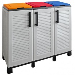 ARMARIO PARA RECICLAJE 3 COMPARTIMIENTOS 1020X370X840MM ARTPLAST