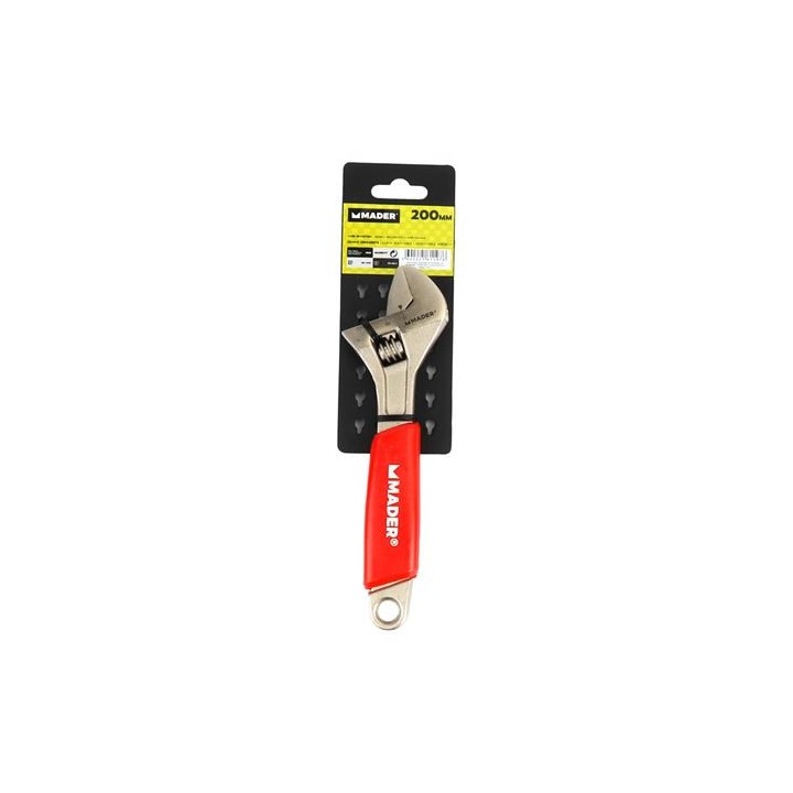 LLAVE INGLESA 8"- 200MM MANGO RECUBIERTO ROJO MADER