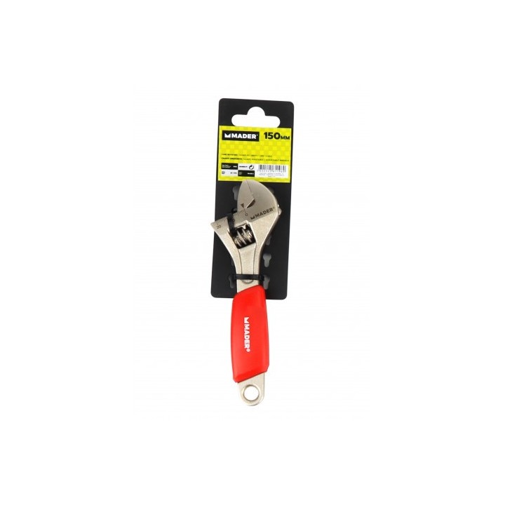 LLAVE INGLESA 6"- 150MM MANGO RECUBIERTO ROJO MADER