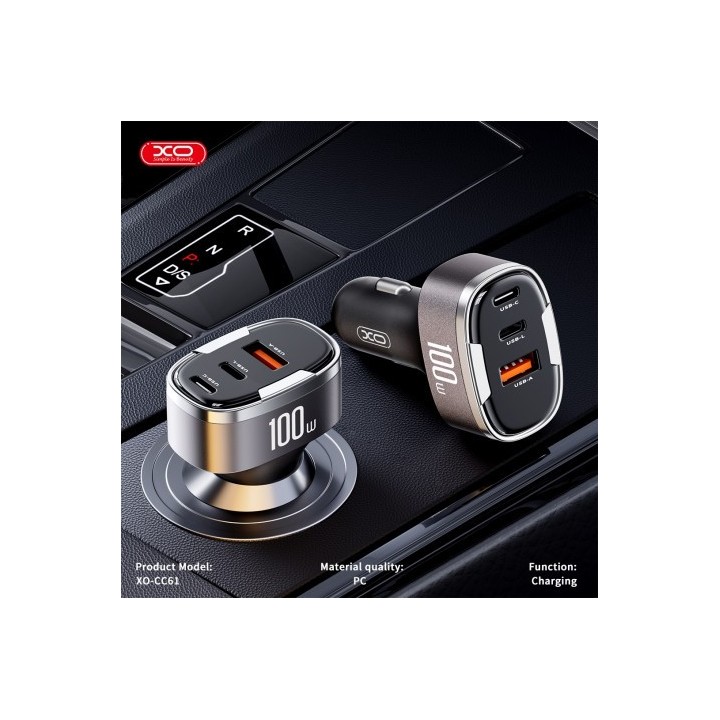 CARGADOR MECHERO CC61 3XUSB 100W XO